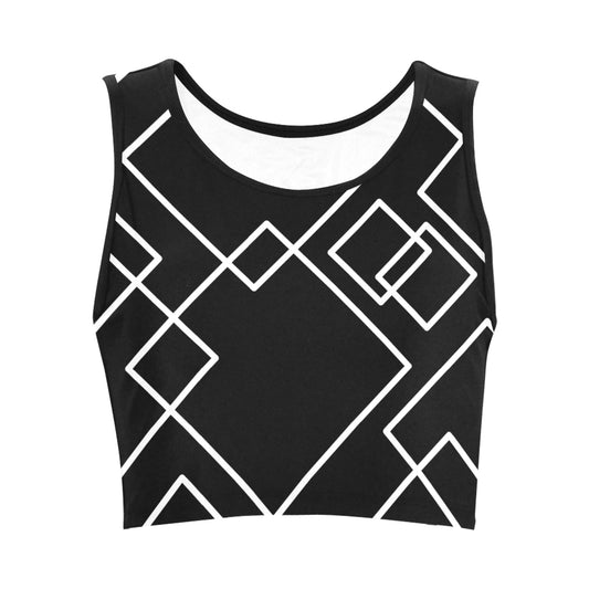 Black Squared Women's Crop Top