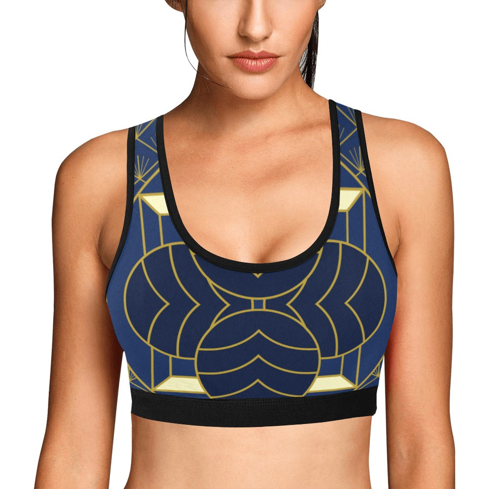 Navy Cut Women's Sports Bra