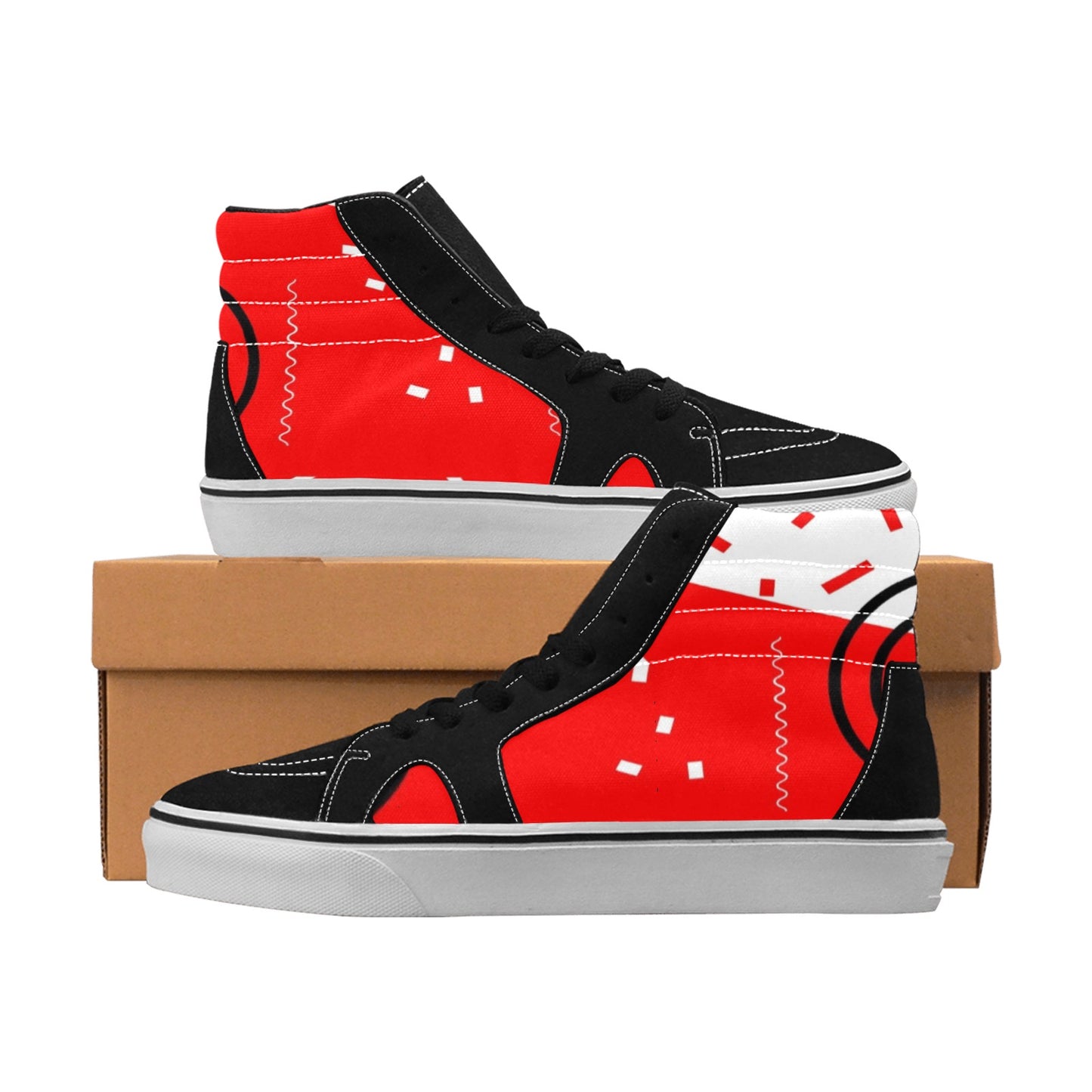 Red Does It Good Men's High Top Skateboarding Shoes