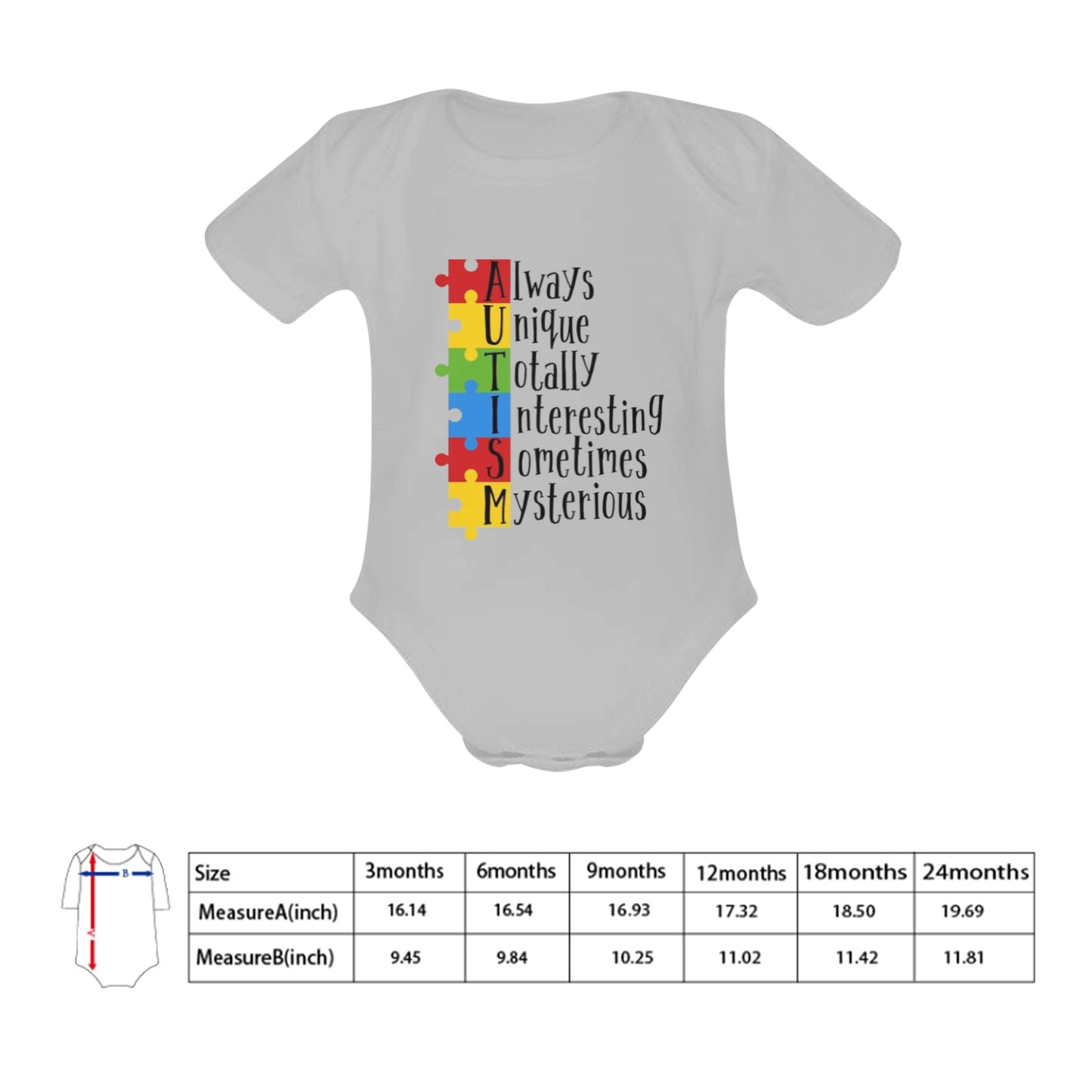 AWARENESS - Autism Baby Short Sleeve Onesie