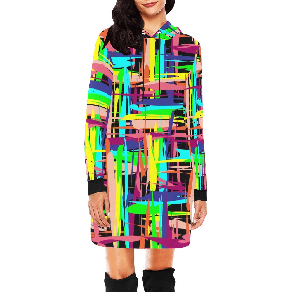 Colorful Lights Hoodie Mini Dress