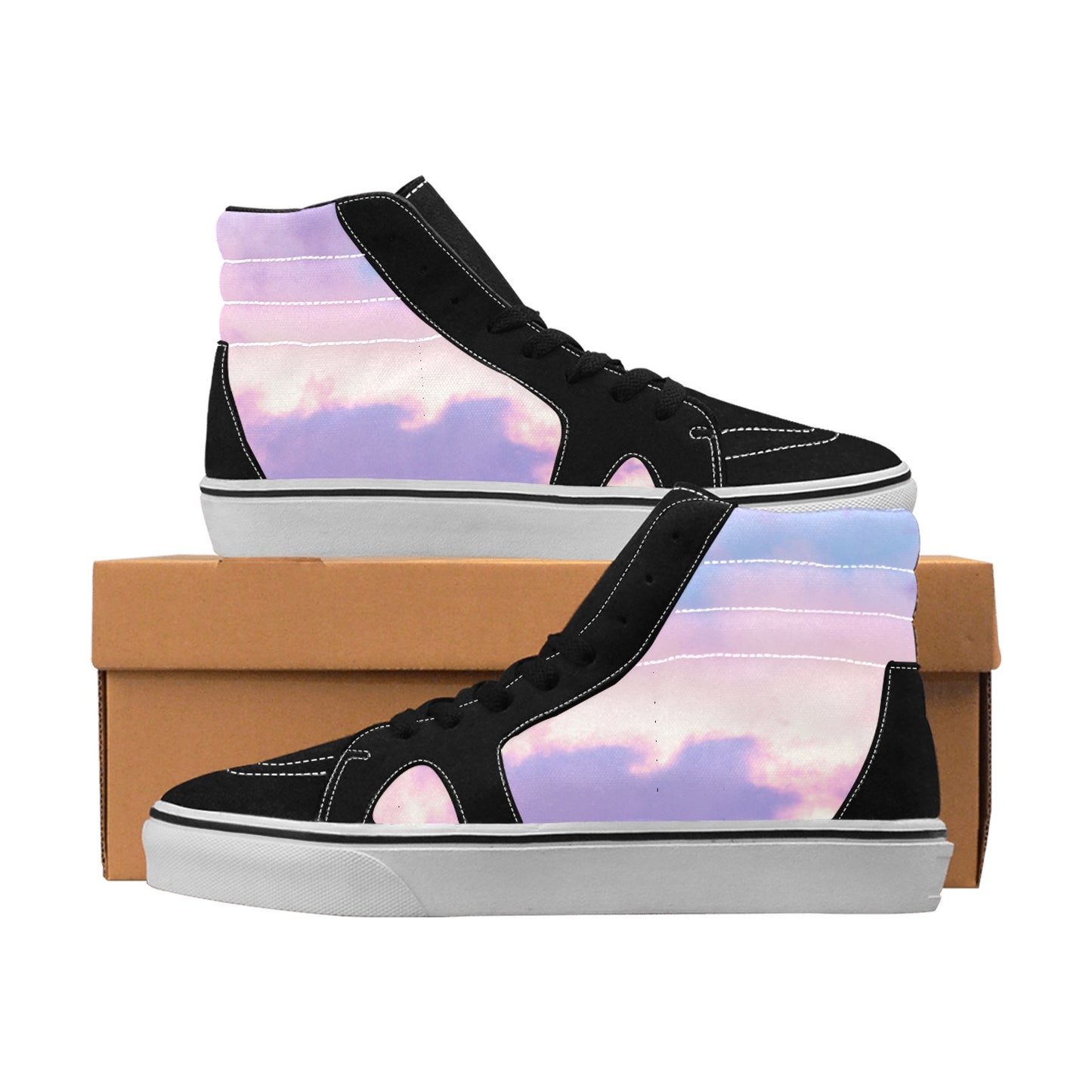 Pastel Skies Women's High Top Skateboarding Shoes