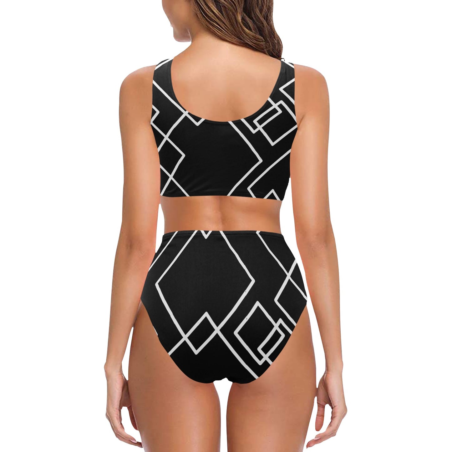 Black Squared Bow tie Swimsuit