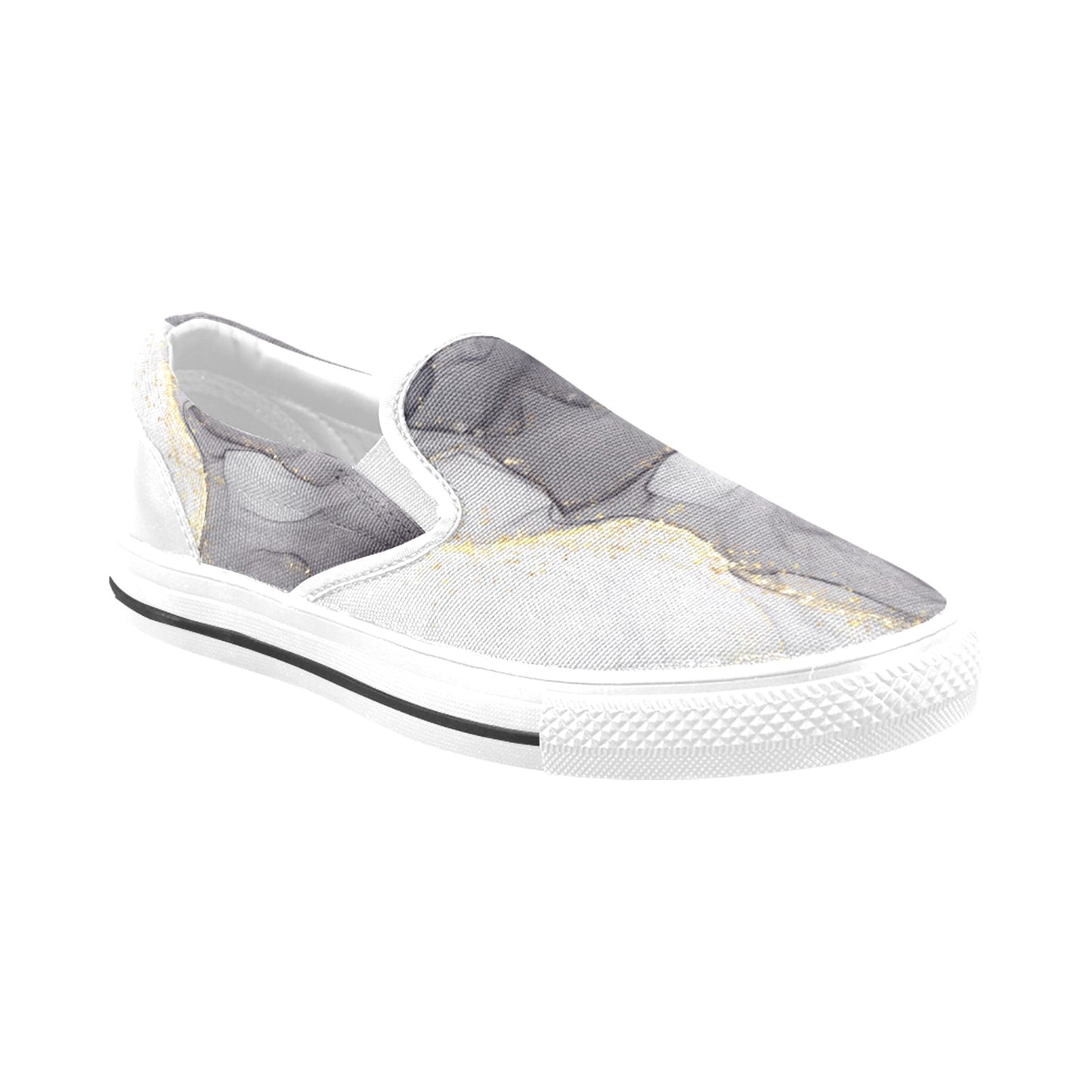 Grey Marble Men's Slip-on Shoes