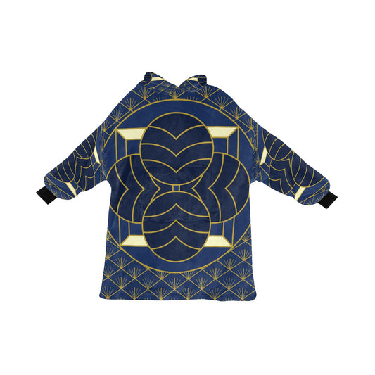 Navy Cut Blanket Hoodie for Kids