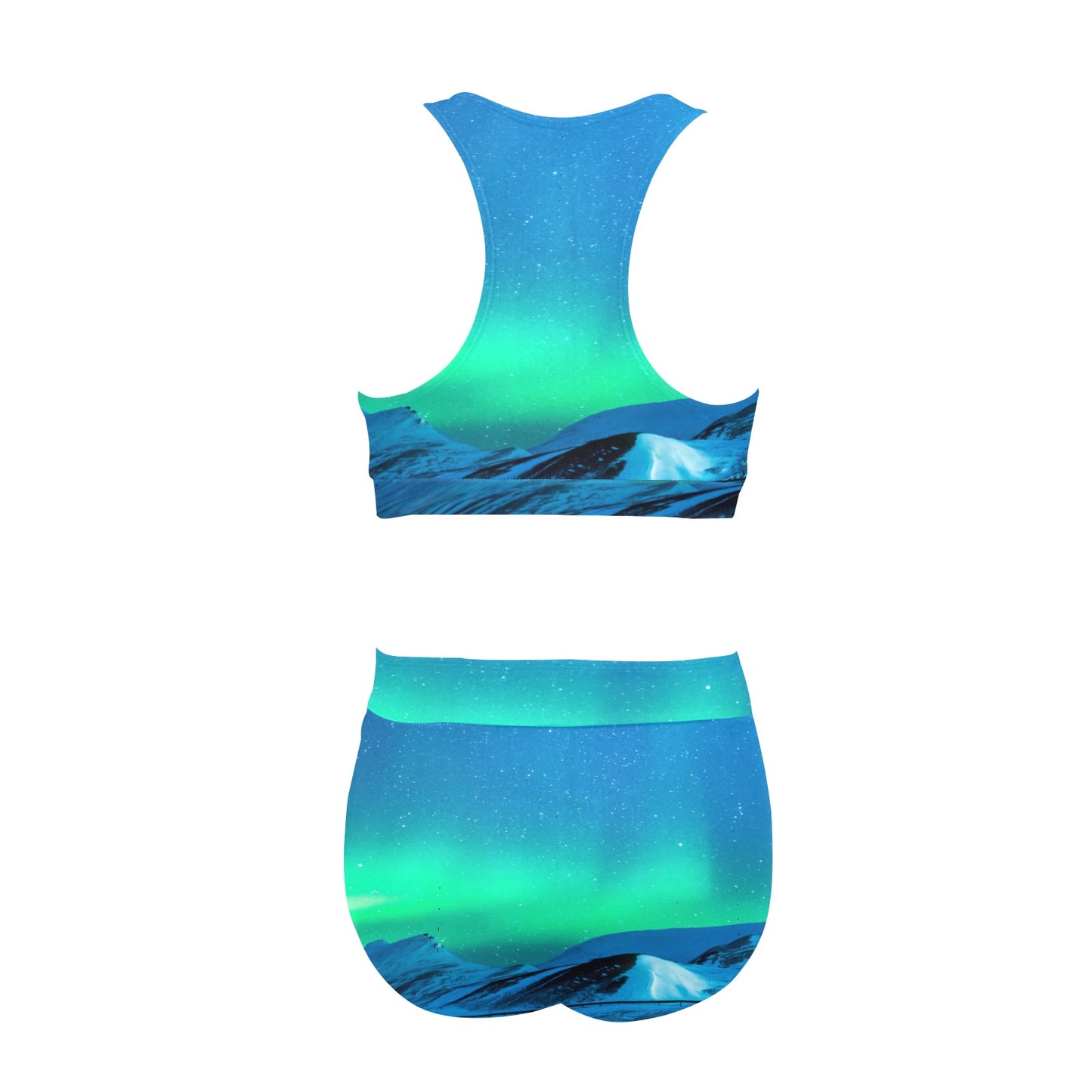 Blue Eclipse Crop Top Bikini Set