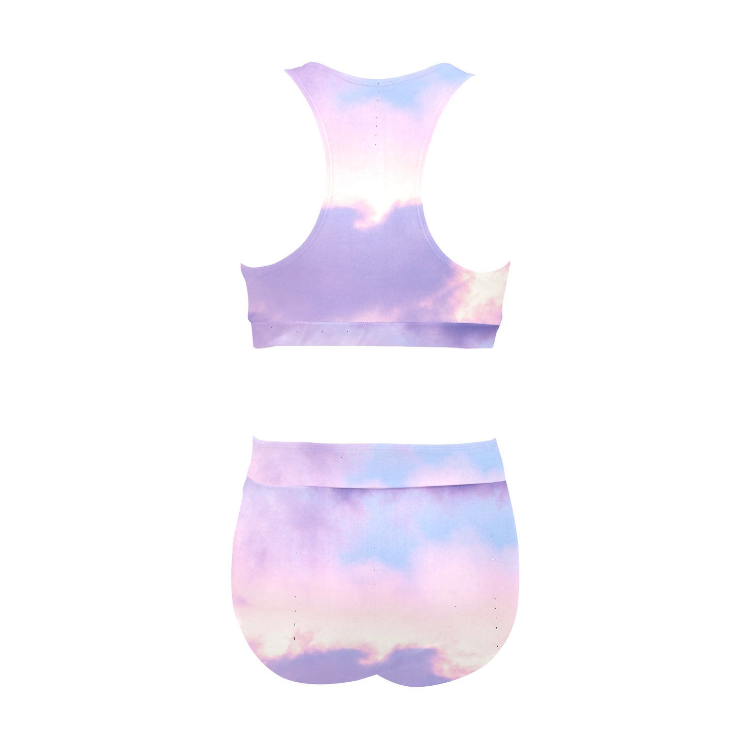 Pastel Skies Crop Top Bikini Set