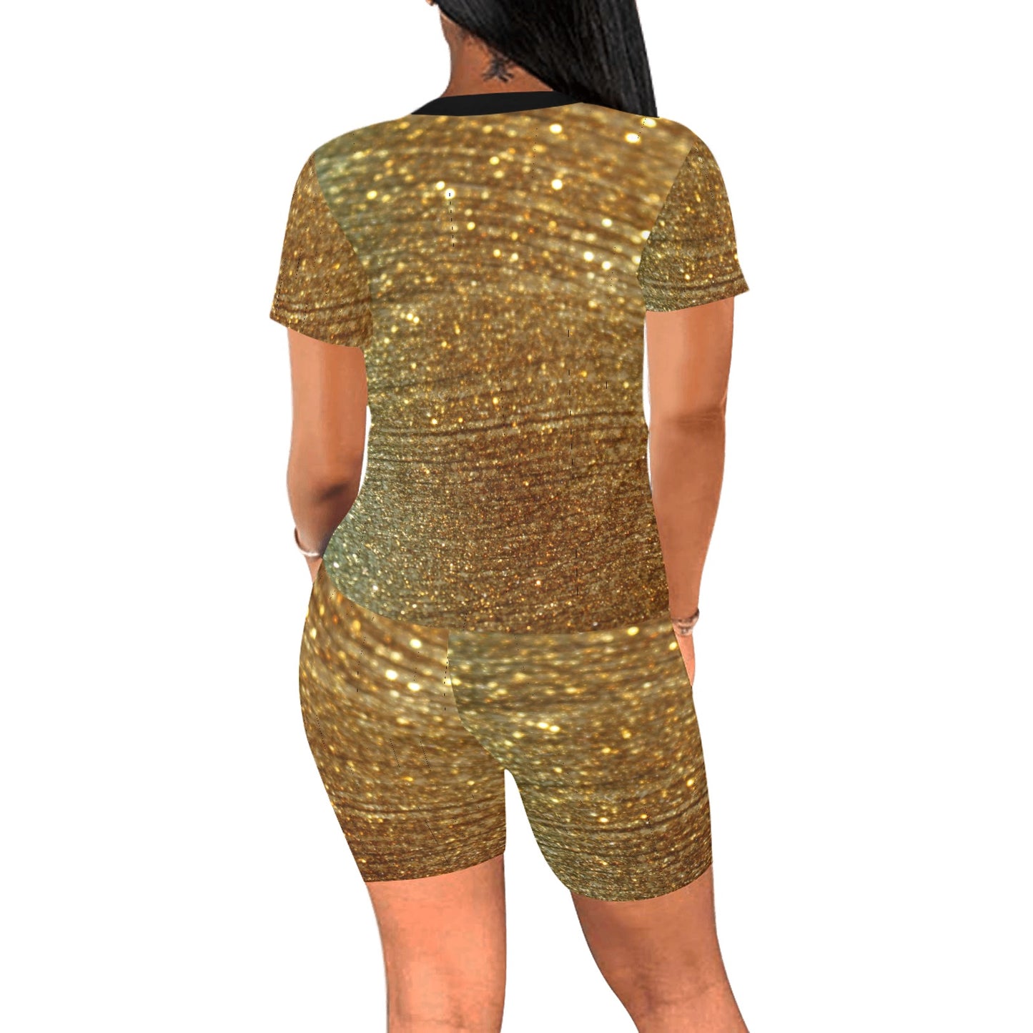 Gold Shimmer Women's Short Set