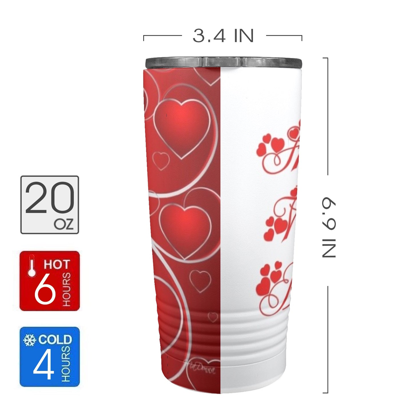 Happy Valentine’s Day 20oz Insulated Stainless Steel Mobile Tumbler