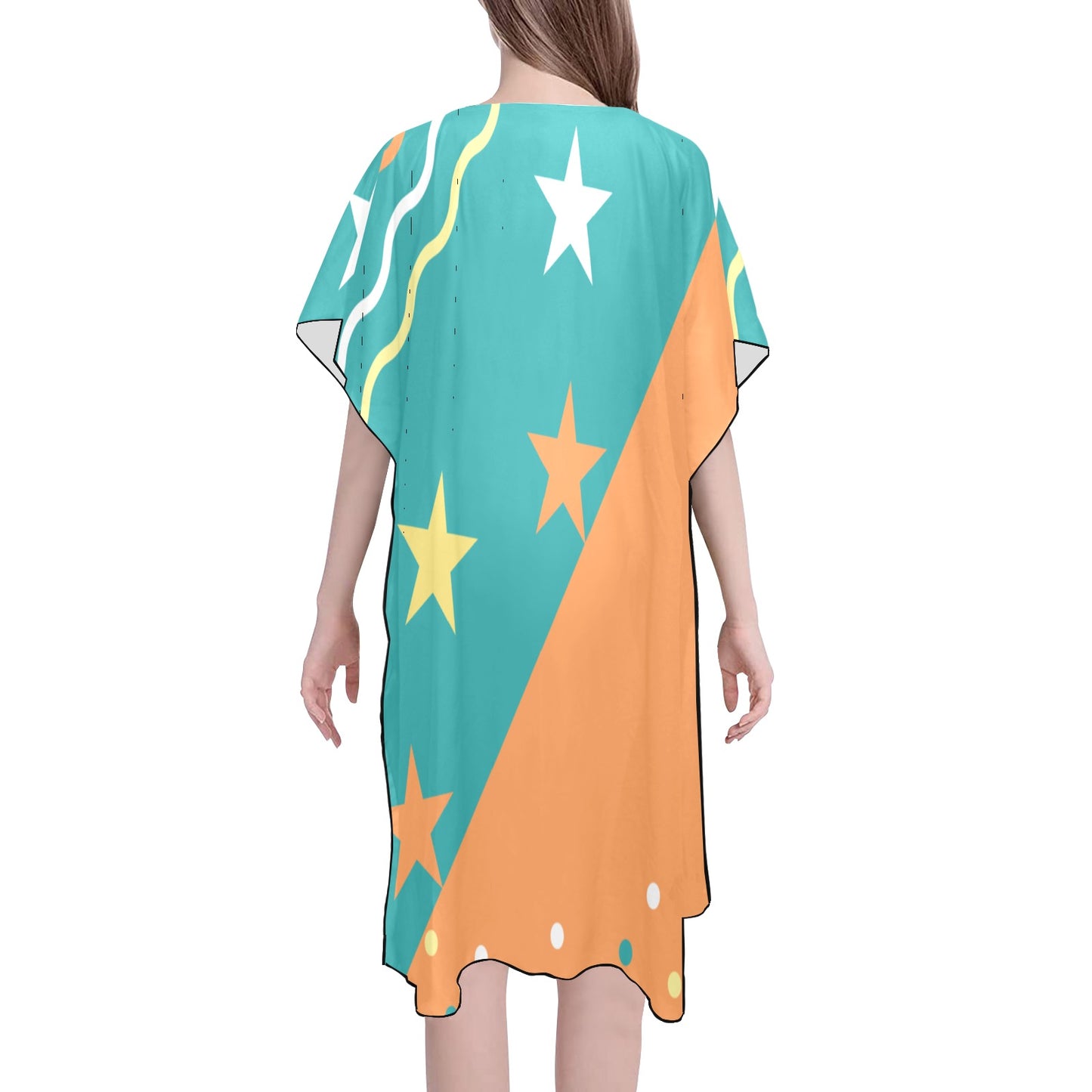 Teal Stars Chiffon Cover Up