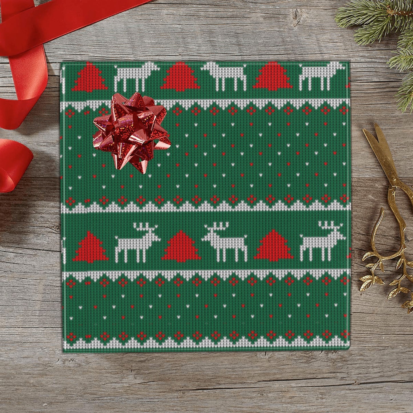 Deer Christmas Gift Wrapping Paper 58"x 23" (3 Rolls)