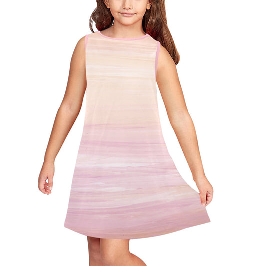 Peach Ombre Girls' Sleeveless Dress