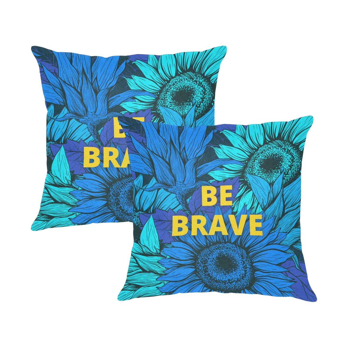 Be Brave Linen Zippered Pillowcase 18"x18" (Pack of 2)