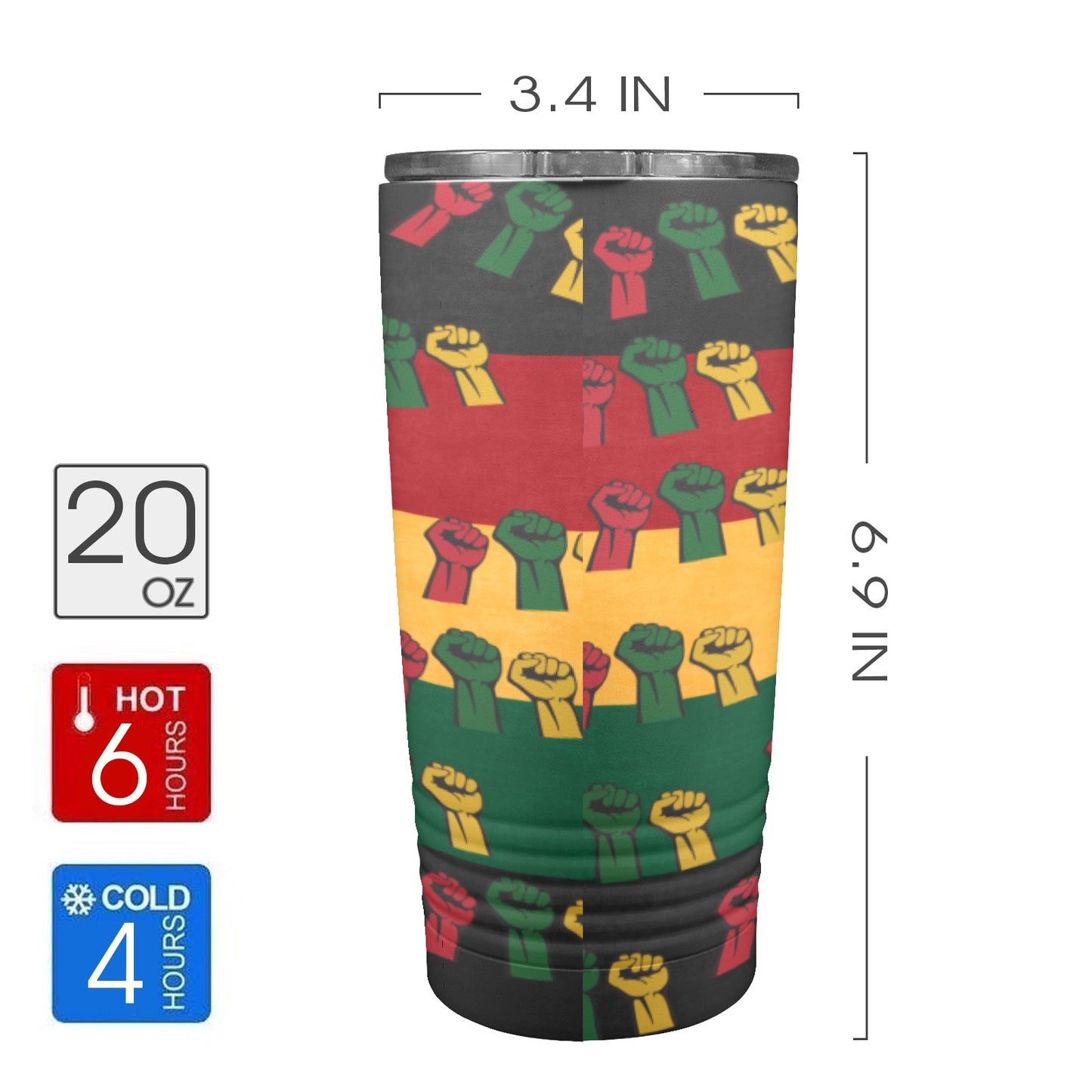 Fist of Unity 20oz Insulated Stainless Steel Mobile Tumbler