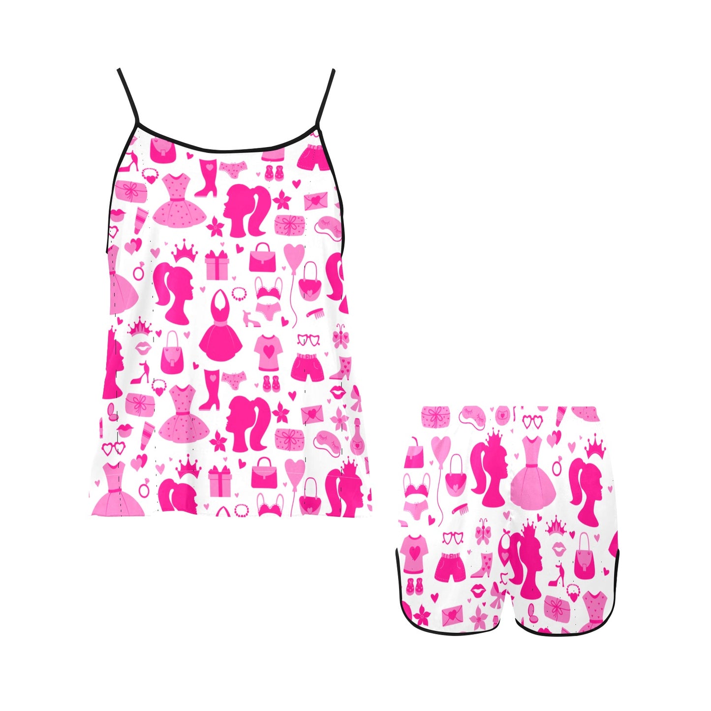 Barbie Women's Spaghetti Strap Short Pajama Set