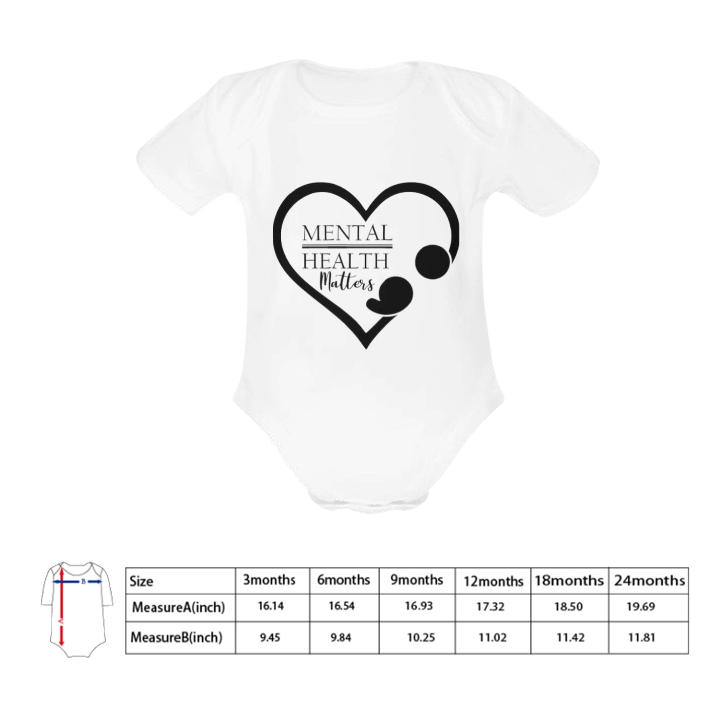 AWARENESS - Mental Health  Baby Short Sleeve Onesie