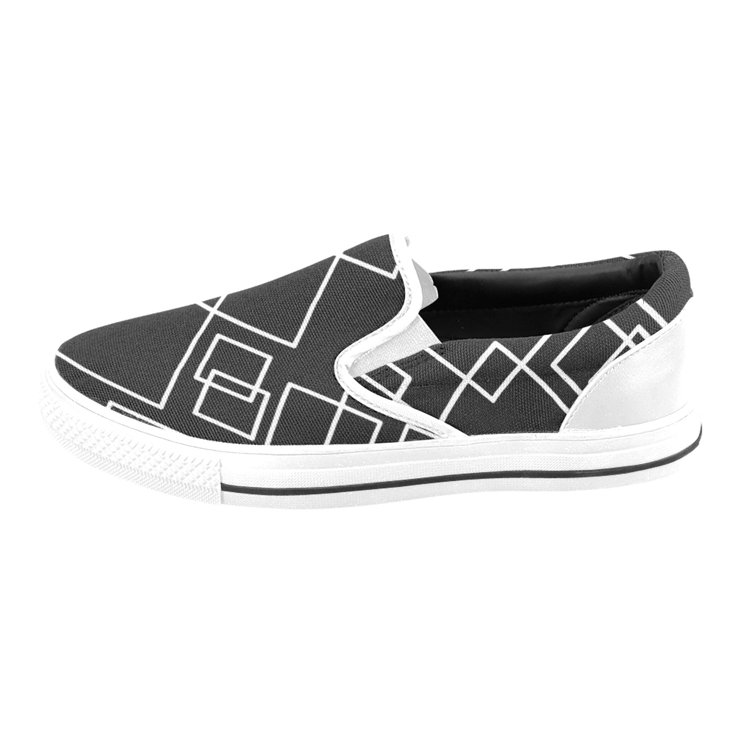 Black Squared Slip-on Shoes -Kid