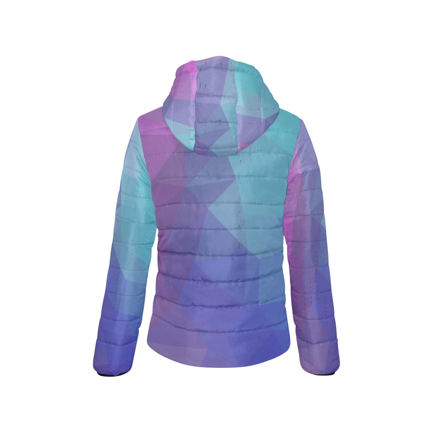 Blue Purple Women's Padded Hooded Jacket