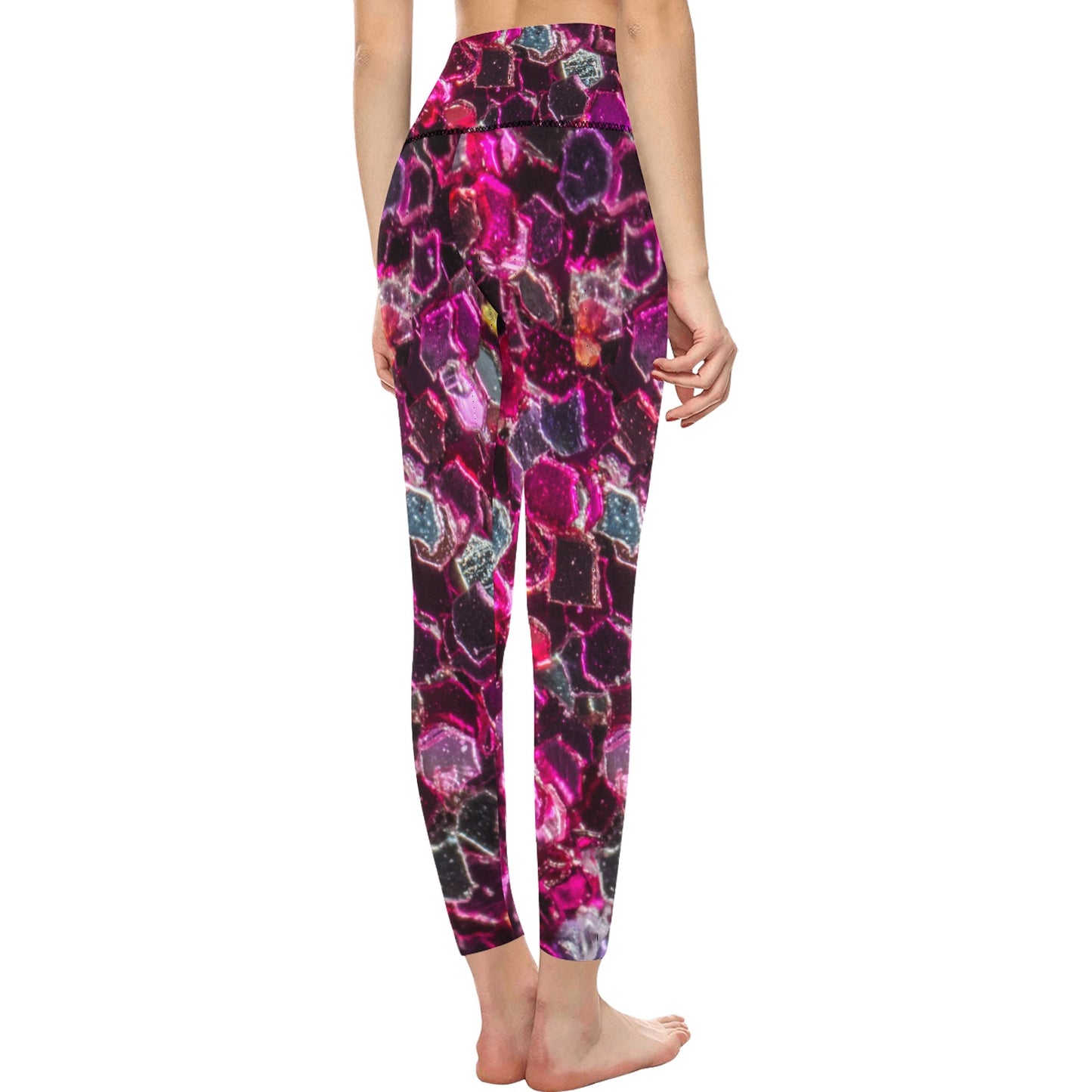 Pink Gem Women's High-Waisted Leggings