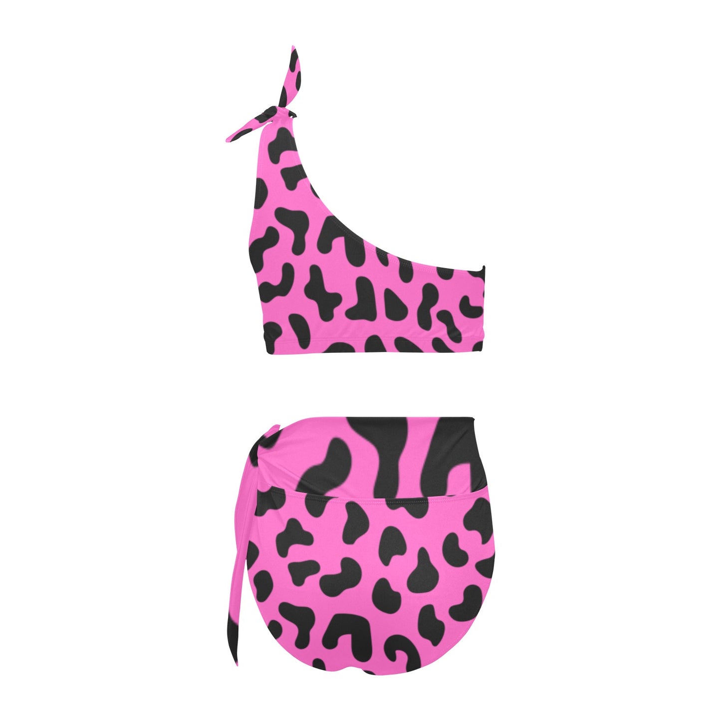 Pink Chee One Shoulder Bikini Set