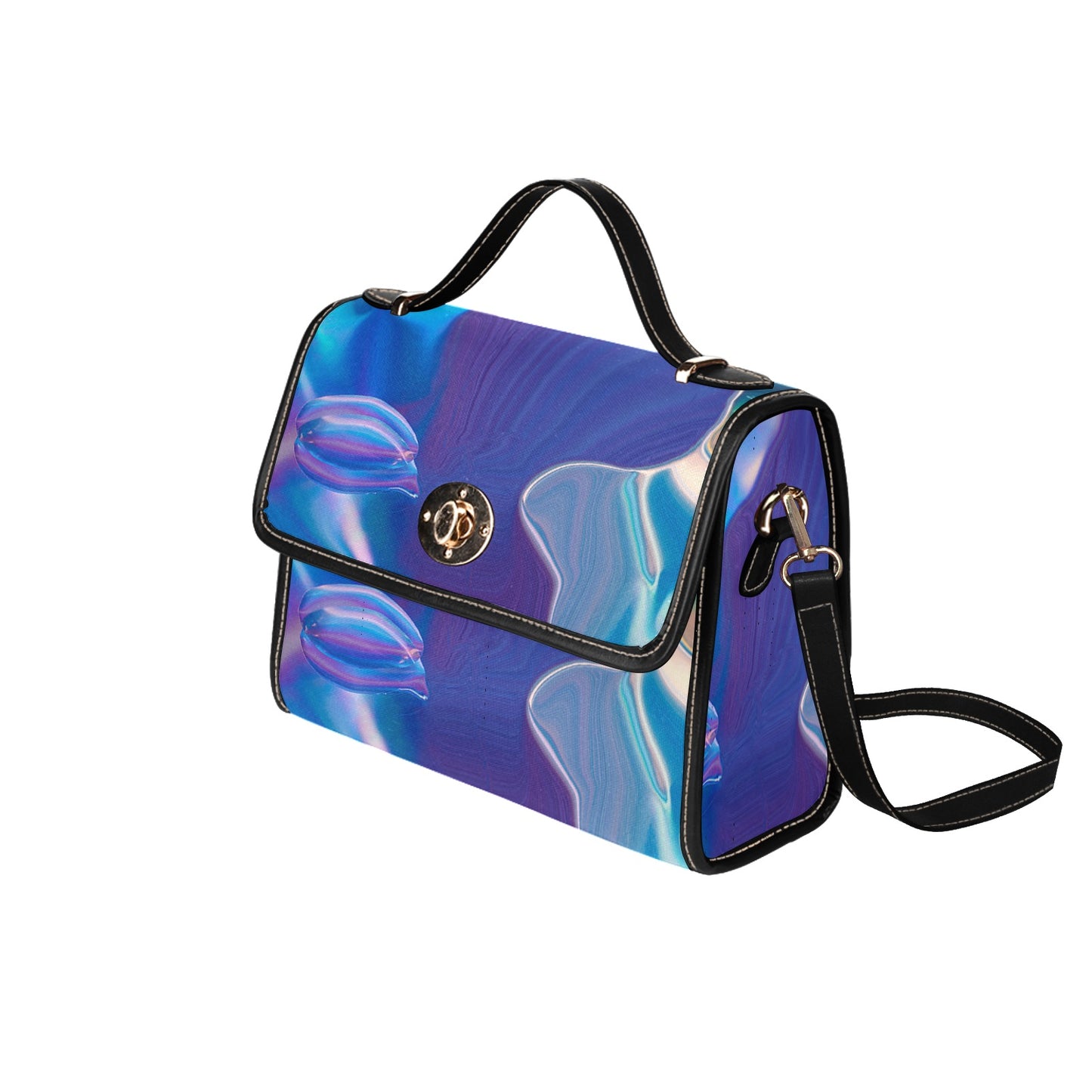 Blue Aura Waterproof Handbag-Black