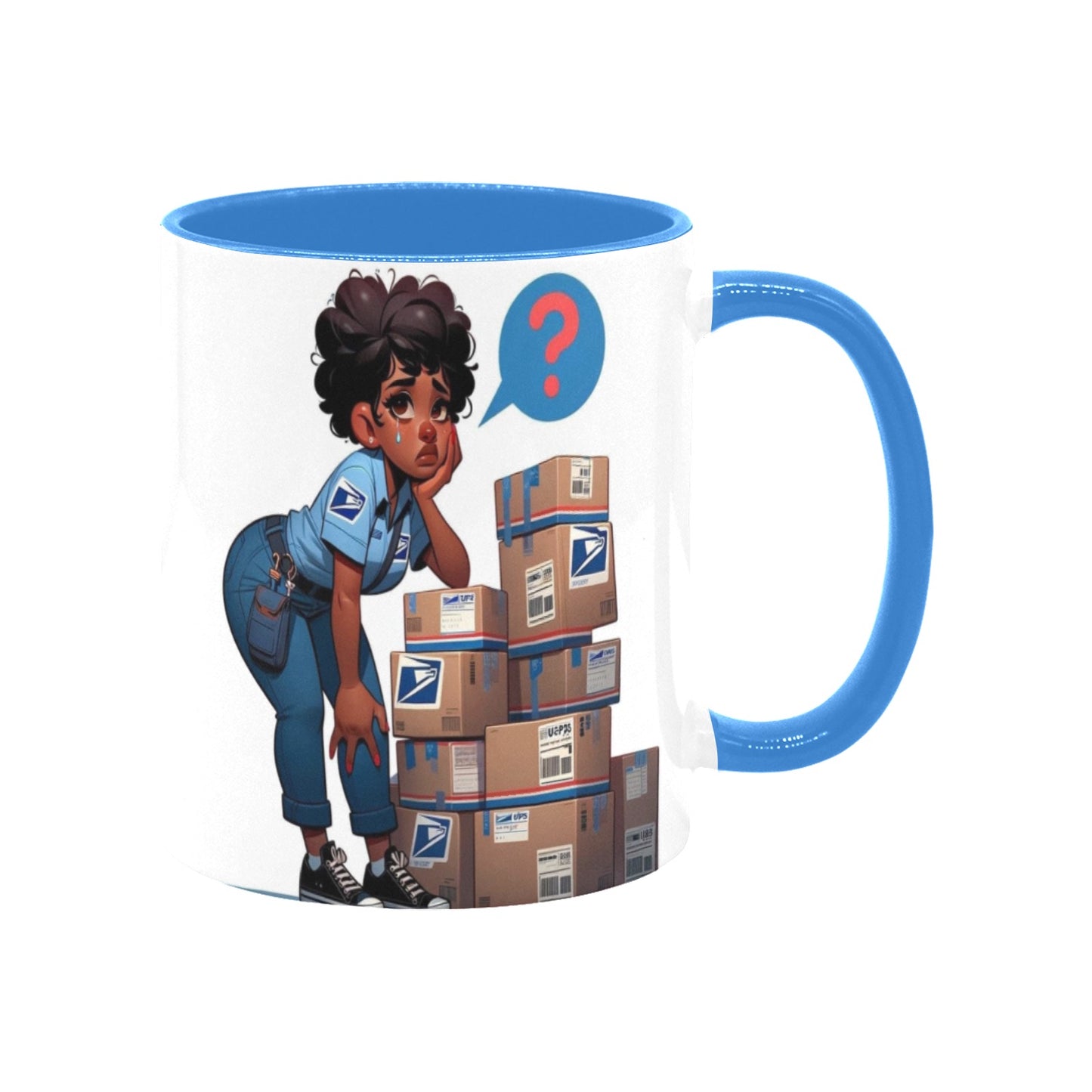 Postal Service Girl Custom Inner Color Mug (11oz)