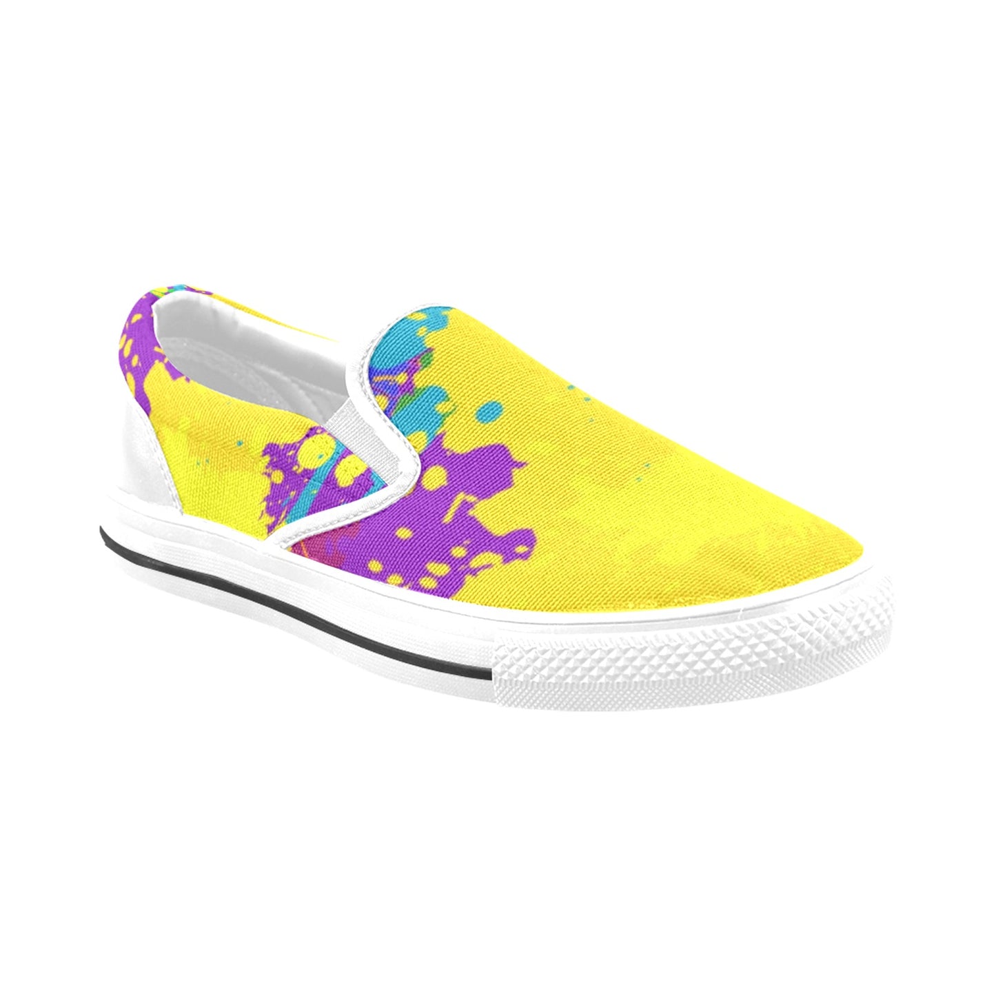 Yellow Splatter Women's Slip-on Shoes