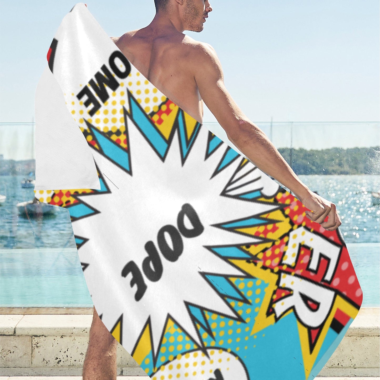 Comic Words Beach Towel 32"x 71"