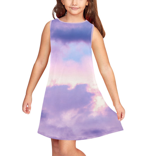 Pastel Skies Girls' Sleeveless Dress