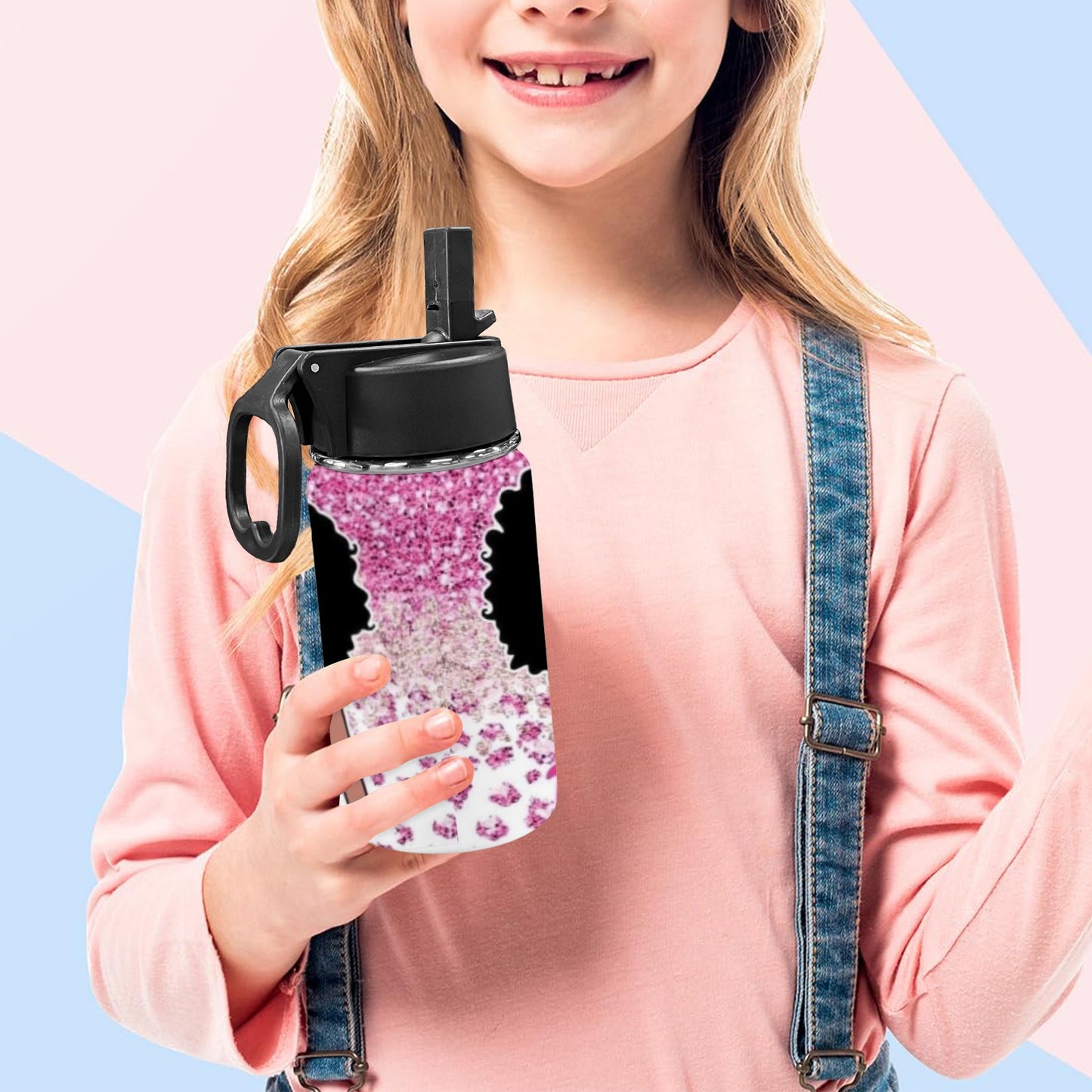 Barbie Kids Water Bottle with Straw Lid (12 oz)