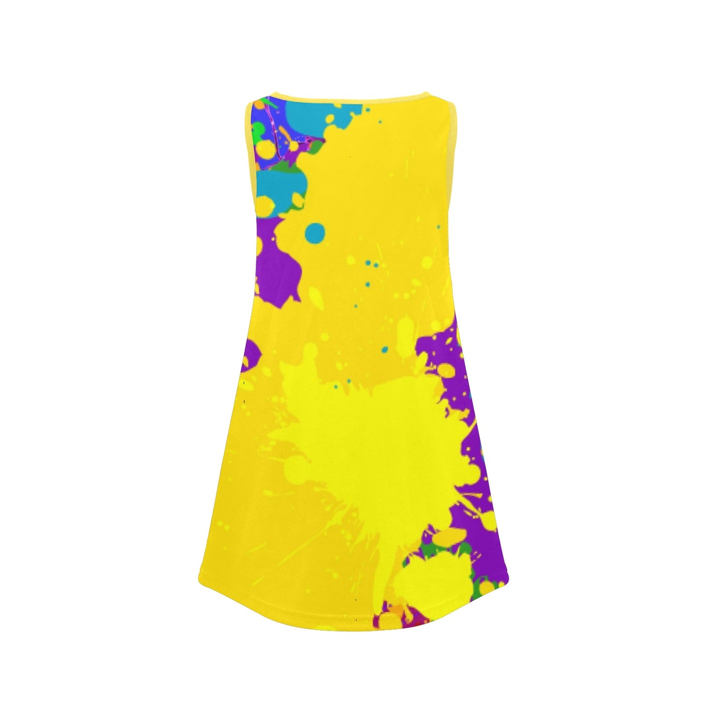 Yellow Splatter Girls' Sleeveless Dress