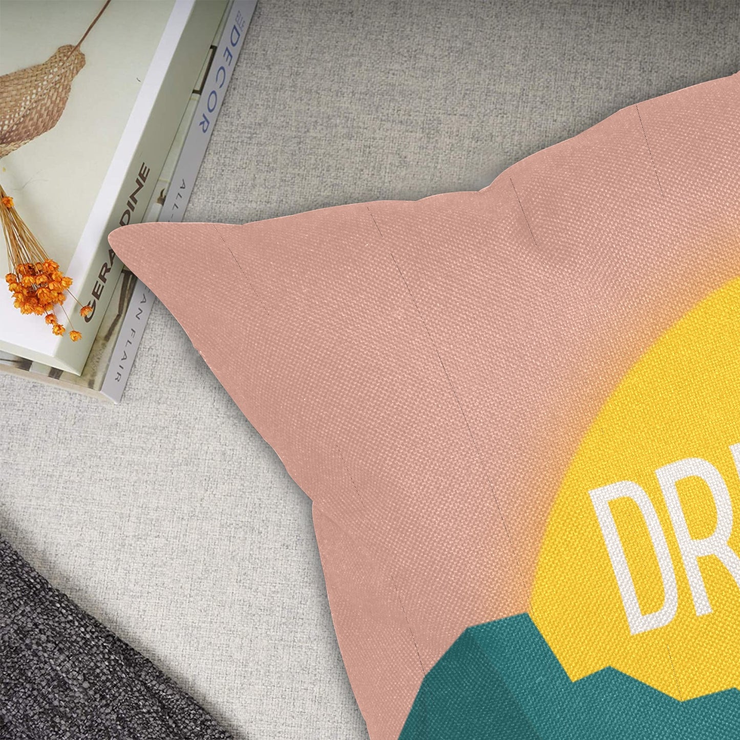 Dream Big Linen Zippered Pillowcase 18"x18"(Pack of 2)