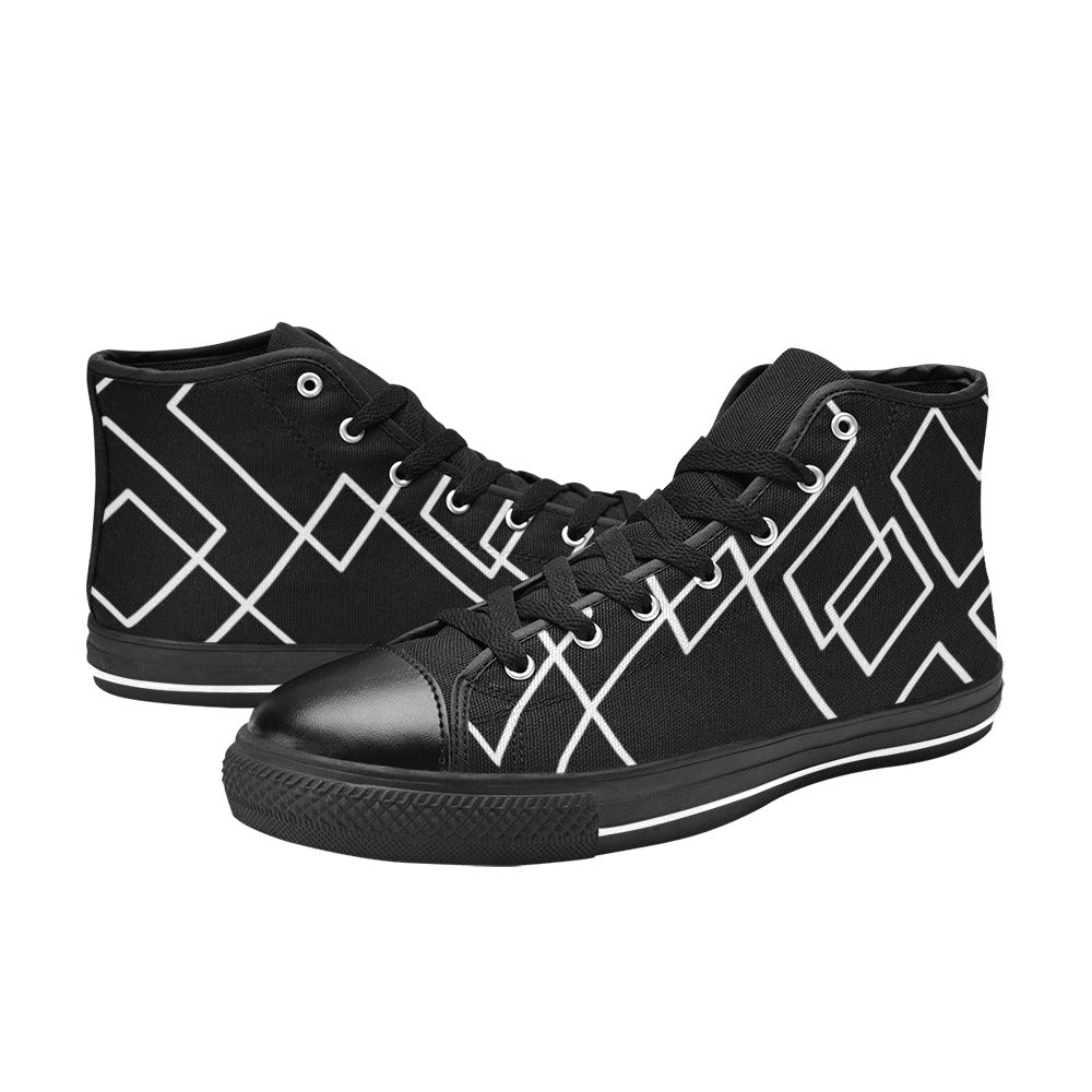 Black Squared High Top Shoes- Kids