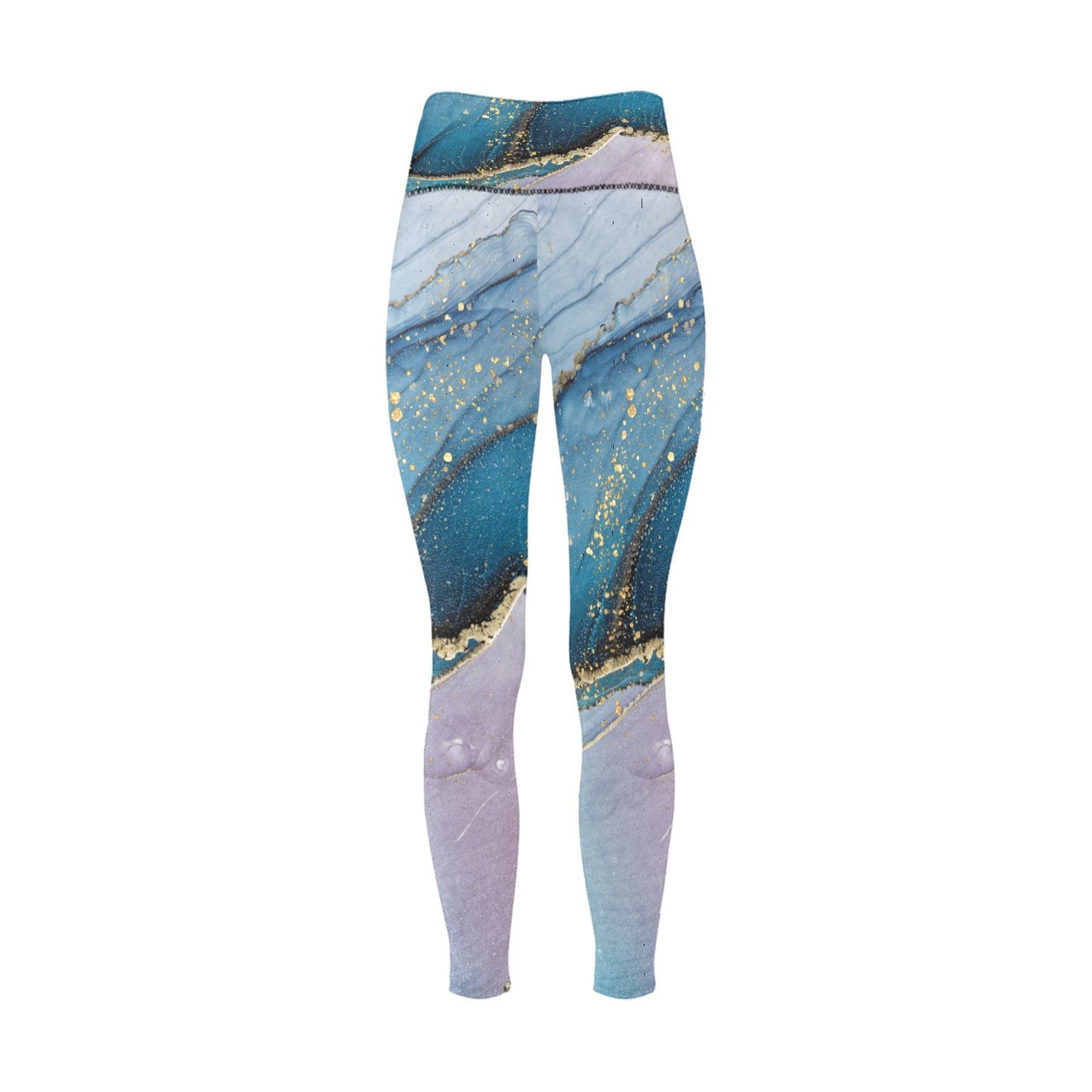 Blue Marble Women's High-Waisted Leggings