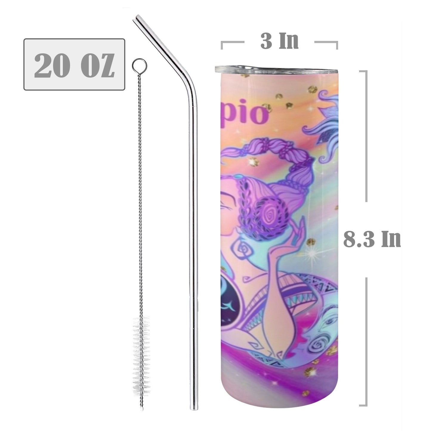 Scorpio 20oz Tall Skinny Tumbler with Lid and Straw