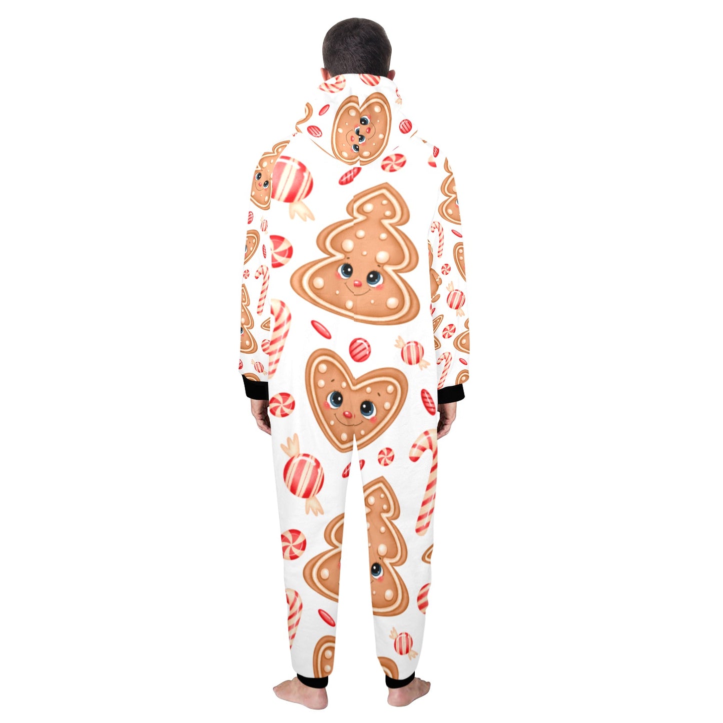 Ginger Christmas Unisex One-Piece Zip Up Hooded Pajamas