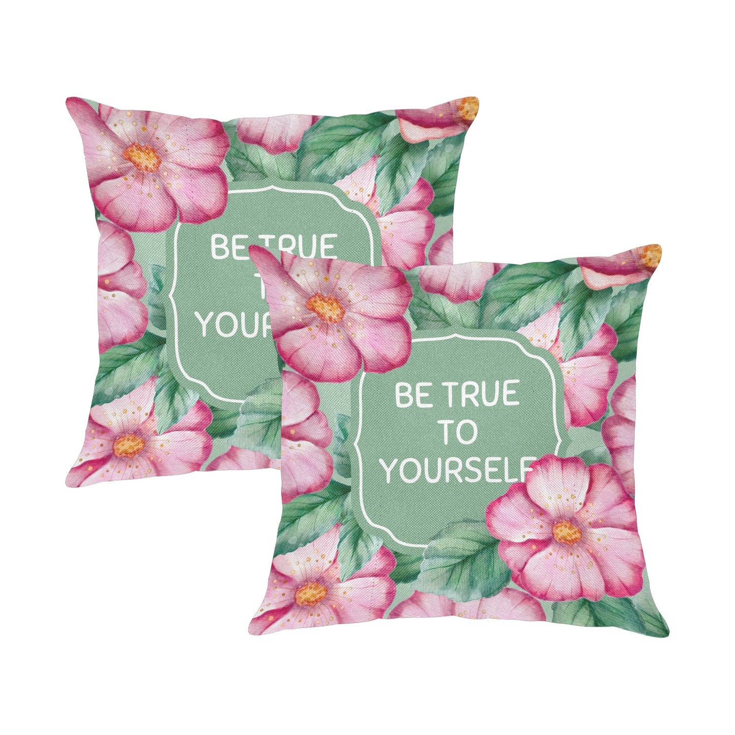 Be True To Yourself Linen Zippered Pillowcase 18"x18"(Pack of 2)