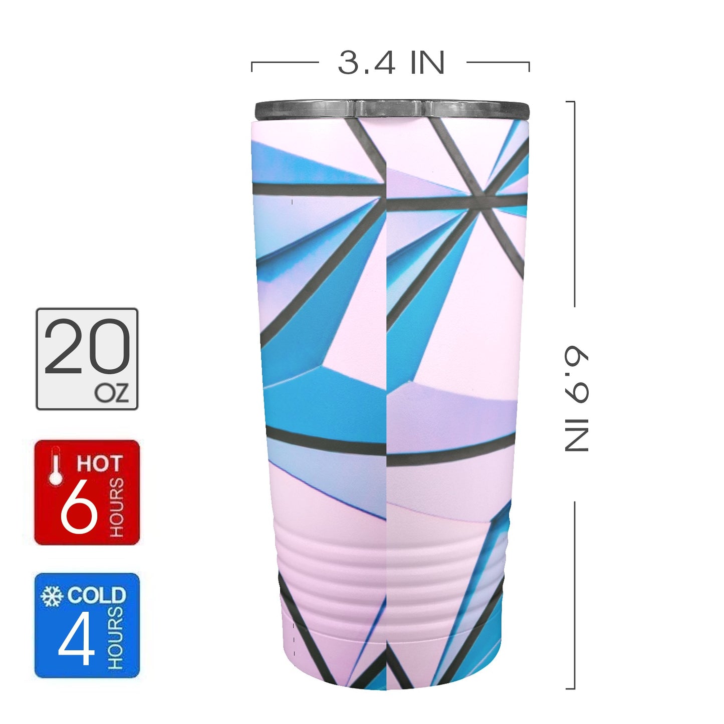 Pink Abstract 20oz Insulated Stainless Steel Mobile Tumbler