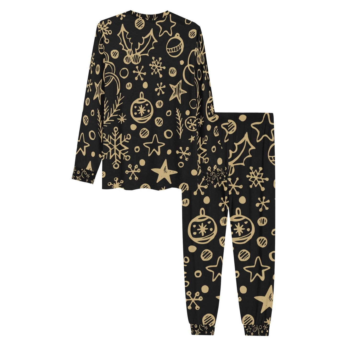 Gold Ornaments Christmas Men's Pajama Set