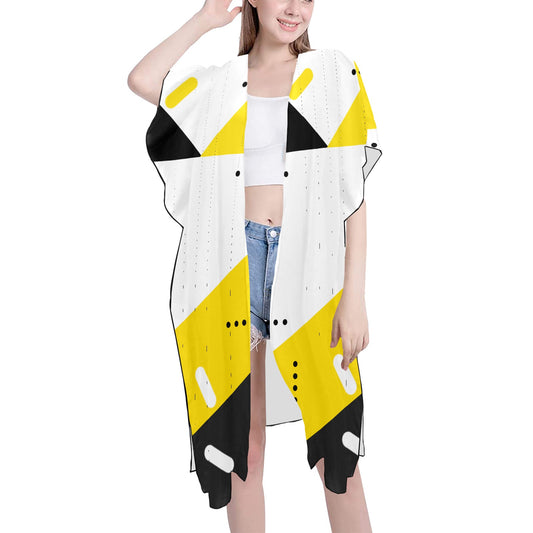 Black & Yellow Chiffon Cover Up