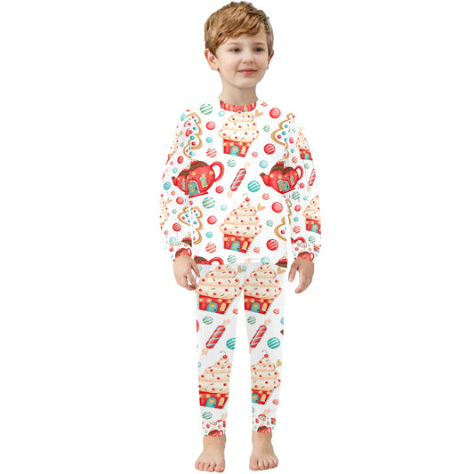 Sweet Treats Christmas Little Kids' Crew Neck Long Pajama Set