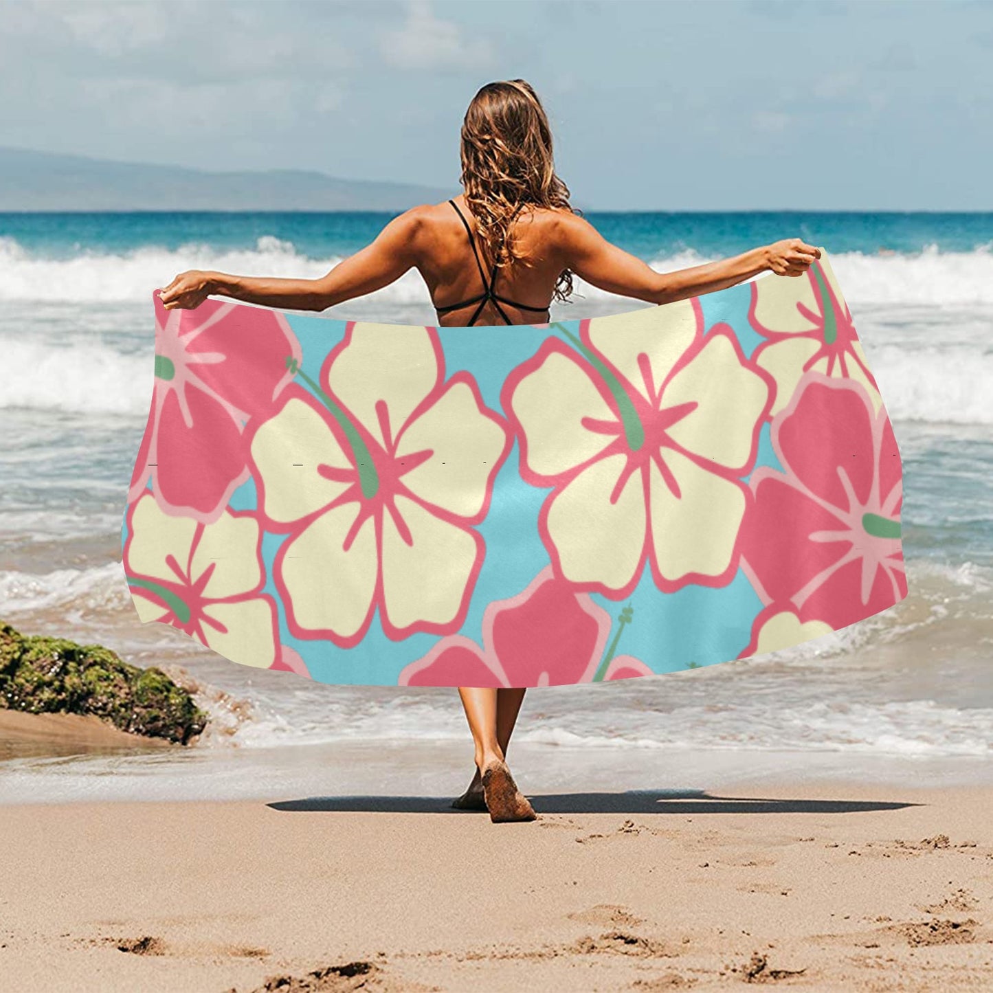 Hawaiian Tropics Beach Towel 32"x 71"