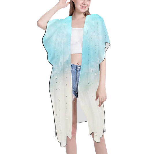 Bluish Chiffon Cover Up