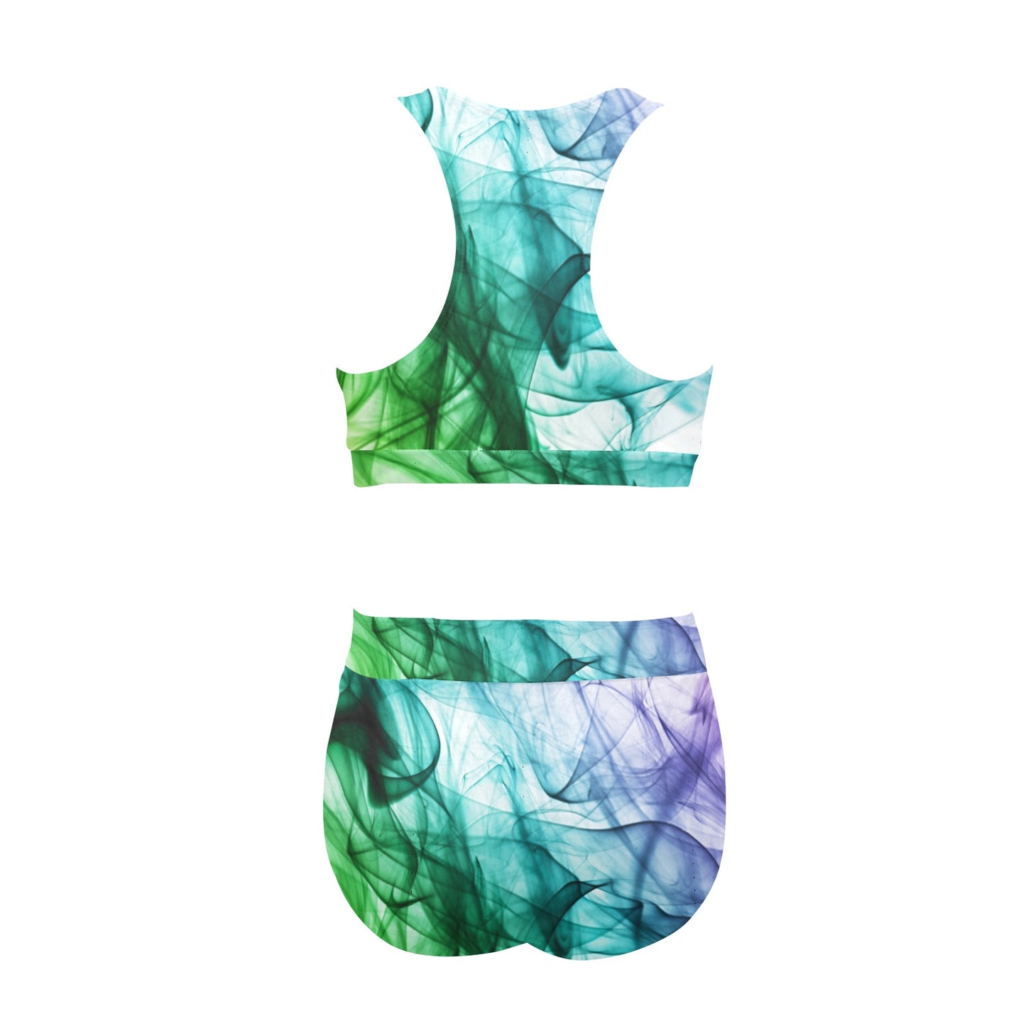 Color Whirl Crop Top Bikini Set