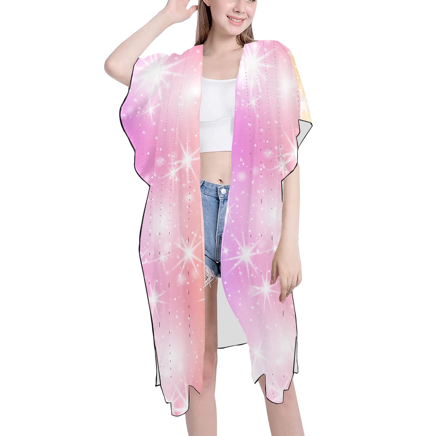 Colorful Splash Chiffon Cover Up