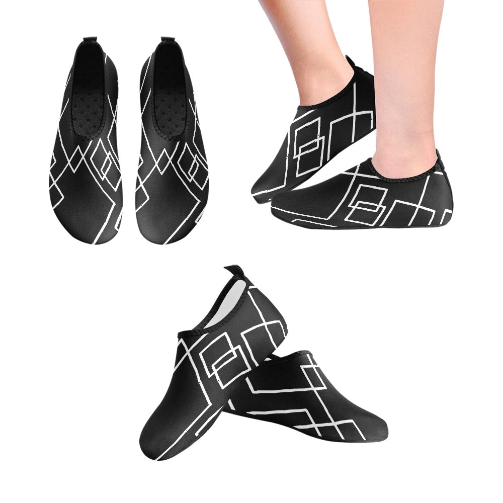 Black Squared Women's Slip-On Water Shoes