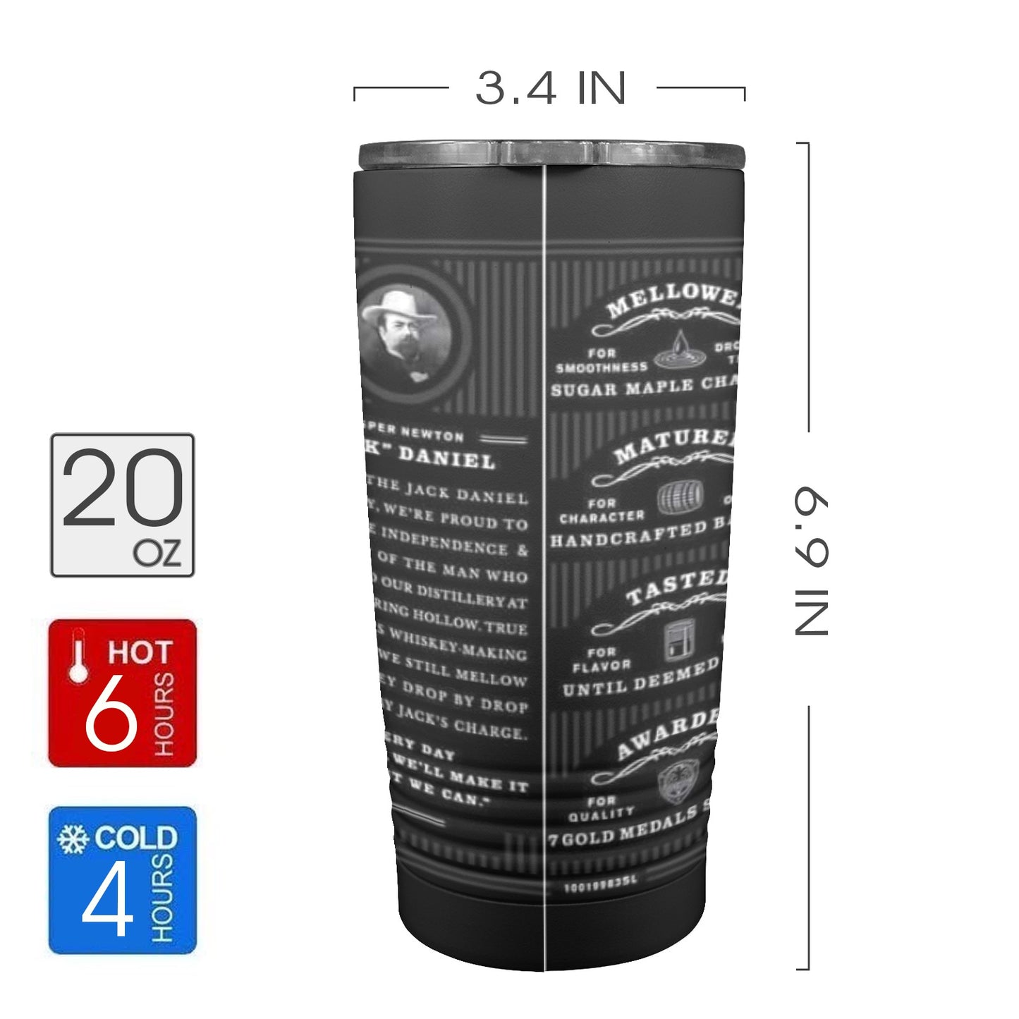 Jack Daniels 20oz Insulated Stainless Steel Mobile Tumbler