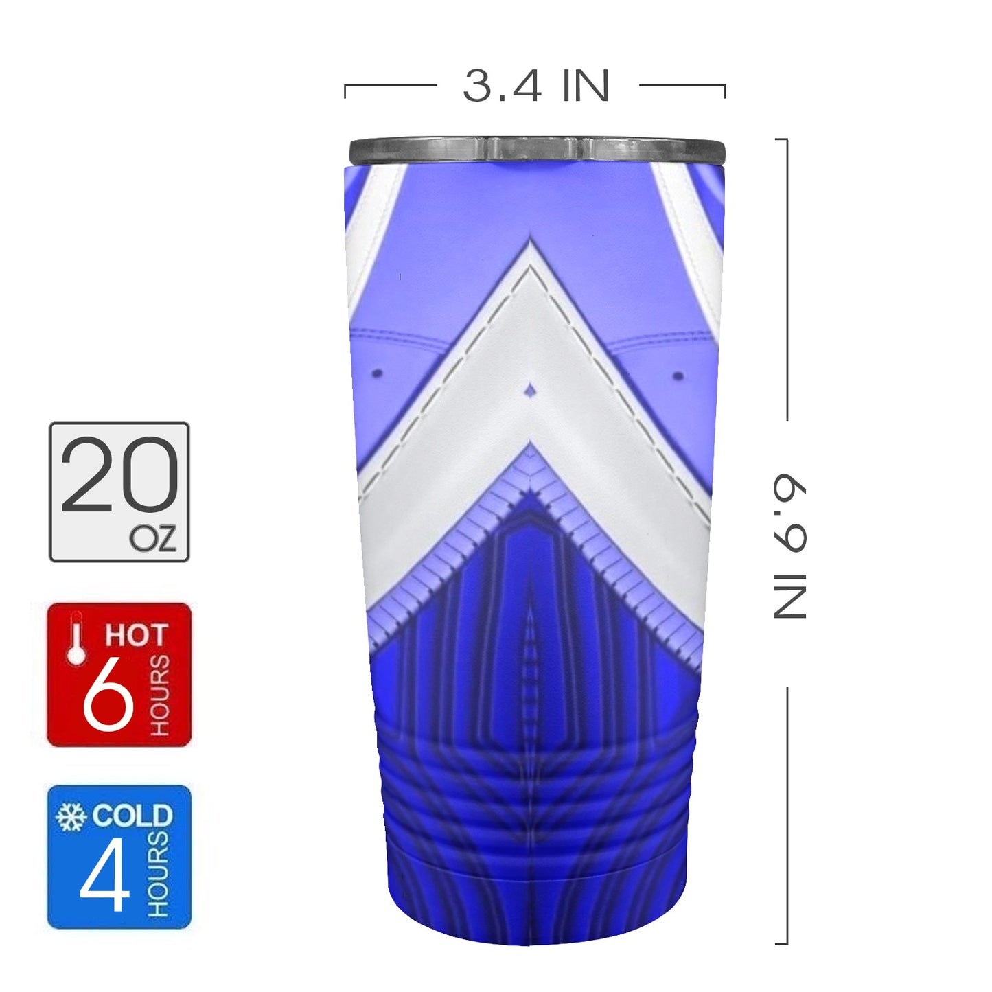 Blue and White Sneakers 20oz Insulated Stainless Steel Mobile Tumbler