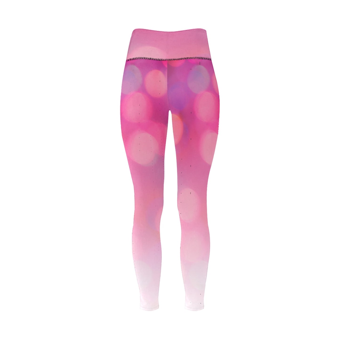 Pink Circles Women's High-Waisted Leggings