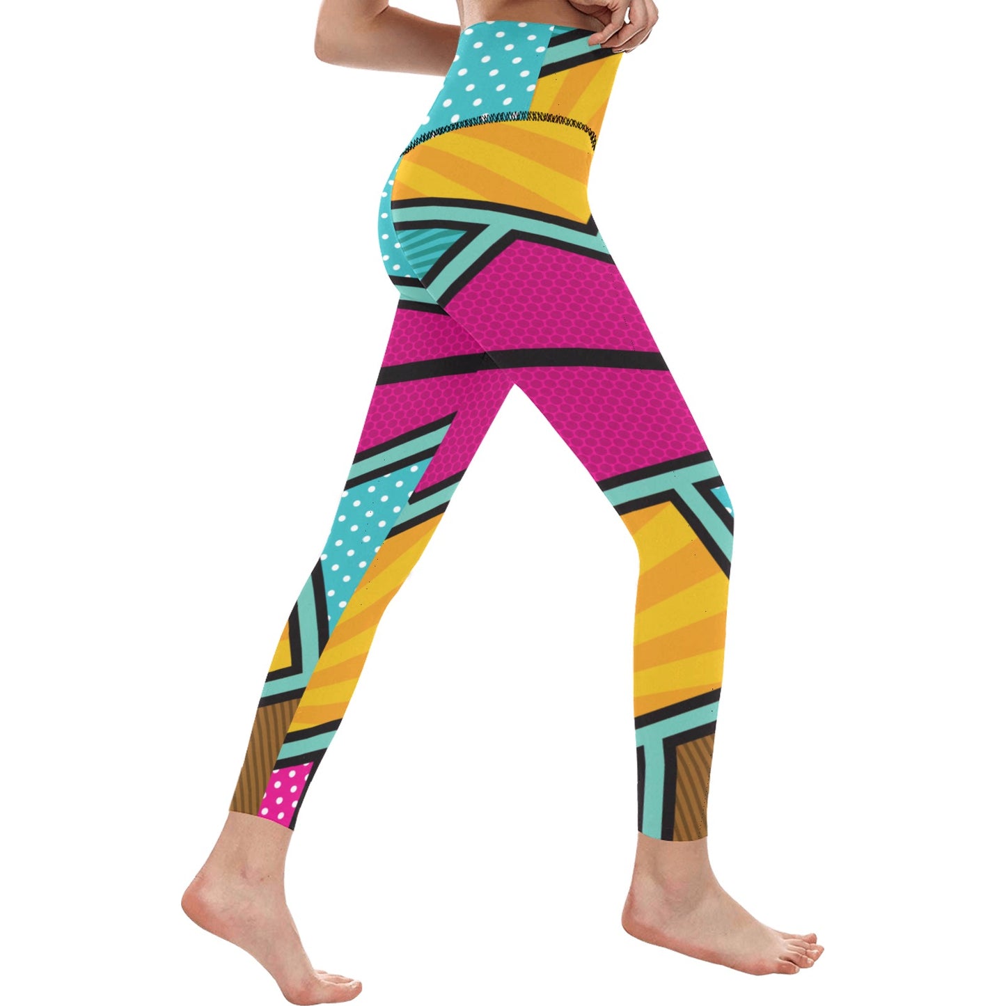 Geo Colorful Women's High-Waisted Leggings